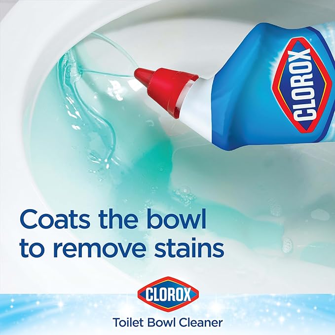 Clorox Toilet Bowl Cleaner Bleach, Rain Clean, 24 Fluid Ounces, Pack of 2 (Package May Vary)