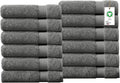 Delara 100% Organic Cotton Towels 650 GSM Plush Feather Touch Quick Dry Hand Towel, Pack of 12 GOTS Certified, Oeko-Tex Green Certified, Organic Cotton Hand Towel, 20"X30"