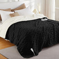 CAROMIO Electric Blanket King Size Dual Control - Thick Tufted Sherpa Heated Blanket King with 10 Heating Levels and 10 Time Settings, ETL Certified Fast Heating Blanket King Size 90"×100", Black