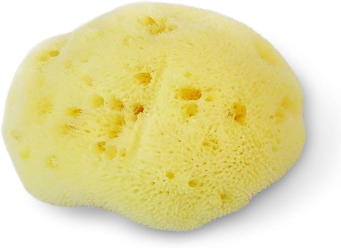 Premium Natural FINA Silk Sponges - 2pc, 4"- 4.5" Luxury Soft on Skin fine pored sea Sponge from The Mediterranean, Perfect for Make up, Facial Cleansing & Bathing