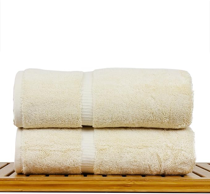 Luxury Hotel & Spa Ultra Soft Bath Towels 100% Turkish Cotton - Driftwood - Set of 2