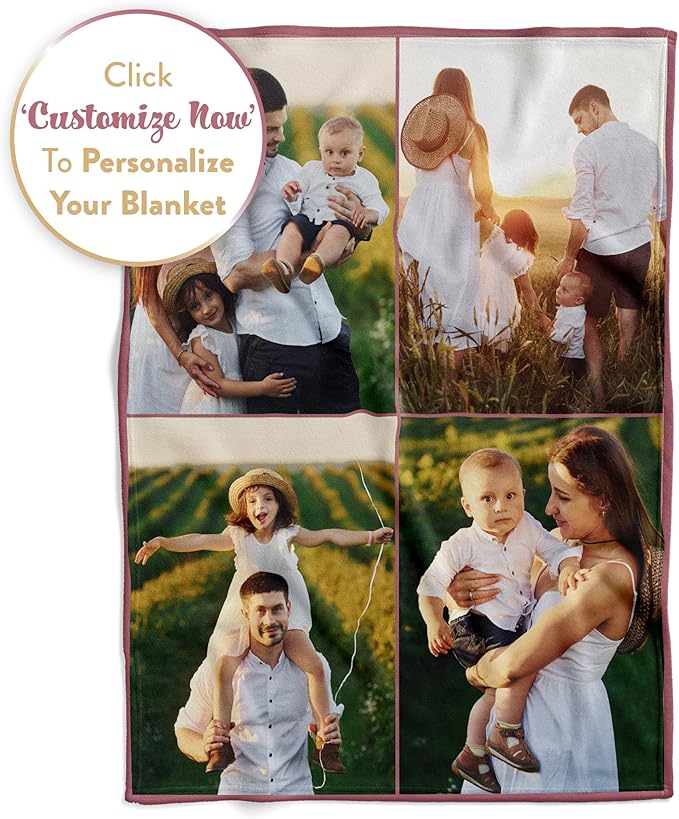 Ships Next Day, Custom Blanket with Picture - Printed in USA, Personalized Photo Blanket (Sherpa – 60x80)