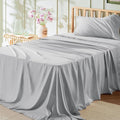 Bedsure Twin Sheets Set - 3 Pieces Soft Twin Bed Sheets - Breathable & Cooling - Hotel Luxury - Easy Care Polyester Microfiber Bedding for Women, Men, Light Grey