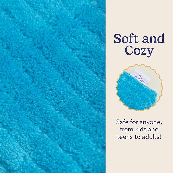 warmies Hot-Pak, Microwavable Neck Wrap - Heating & Cooling Plush Pad for Calming Relaxation - Weighted & Heated Neck Warmer with Scented Lavender - Microwave Heat Pad for Aches & Pain - Blue