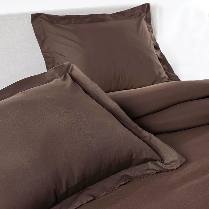 PeachSkinSheets Night Sweats: The Original 1500TC Soft Queen/Full Duvet Cover Set Chocolate