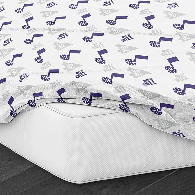 Northwest Officially Licensed Utah Jazz NBA Twin Size Sheet Set – Soft Team Logo Bedding for Dorms, Bedrooms, Fan Caves & Game Day Style