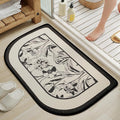Half Circle Bath Mat,Thin Bathroom Rugs Fit Under Door Quick Dry Non Slip Washable Bathroom Mat with Rubber Backing,Absorbent Woven Half Round Shower Rug
