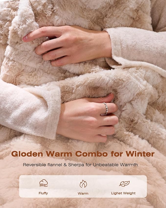 Electric Blanket King Size 90"x100", Dual Zone Heated Blanket with 9 Heat Levels & 1-10H Timer, Faux Fur & Flannel, Soft Cozy Gift for Women/Men, for Couch, Bed & Office, ETL Certified (Dyed Brown)