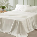 Bedsure California King Sheet Sets - 4 Pieces Soft Cal King Sheets - Breathable & Cooling - Hotel Luxury - Easy Care Polyester Microfiber Bedding for Women, Men, Ivory