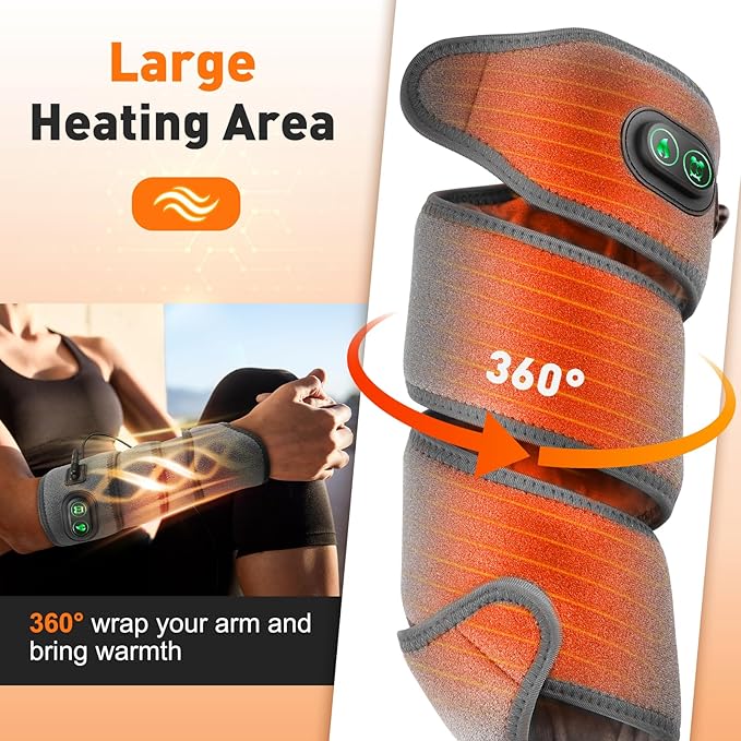 Arm Heating Pad, Extra Long Electric Heating Strap, Heated Wrap Around Wrist Brace, for Hand, Arm, Knee, Ankle, 4 Heat Levels & 3 Auto-Shutoff Timers, with 78" Long Power Cord
