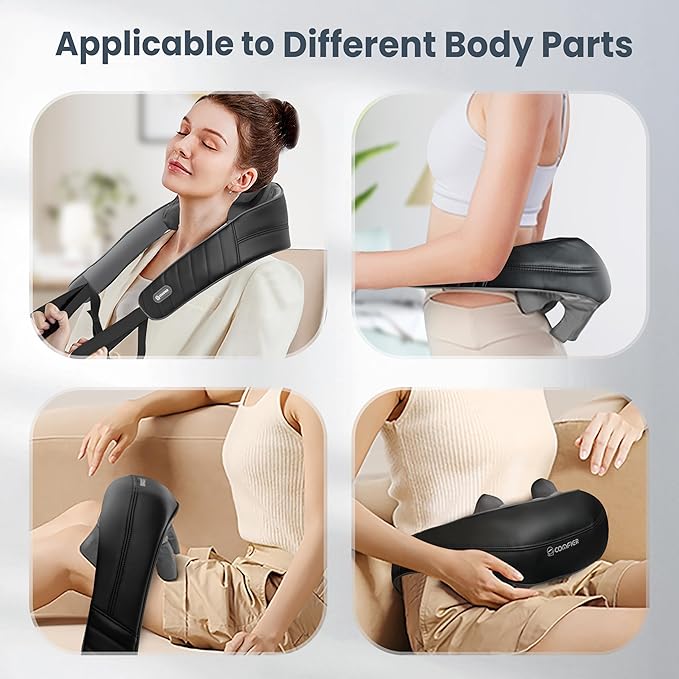 COMFIER Cordless Neck Shoulder Massager with Heat, Shiatsu Back Massager for Pain Deep Tissue, 4D Kneading Massager for Neck Shoulder, Gifts for Mom/Dad