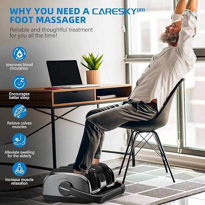 FSA Eligible HSA Items, Shiatsu Foot Massager for Neuropathy and Pain Relief, 3 Heat Therapy, 5 Intensity Deep Kneading, Rolling for Calf-Feet-Arm Relaxation, Plantar Fasciitis