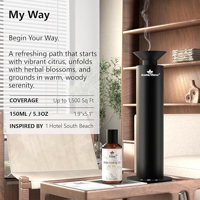 Hotel Scent Essential Oil - My Way - Luxury Hotel Inspired Home Aromatherapy Diffuser Oil - Lemon, Bergamot, Orange Blossom- for Diffuser, Humidifier, Ultrasonic, Reed - 150ML