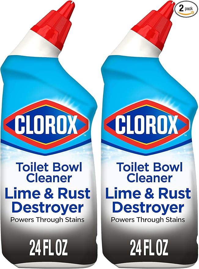 Clorox Toilet Bowl Cleaner Lime & Rust Destroyer 24 Ounces (Package May Vary) (Pack of 2)