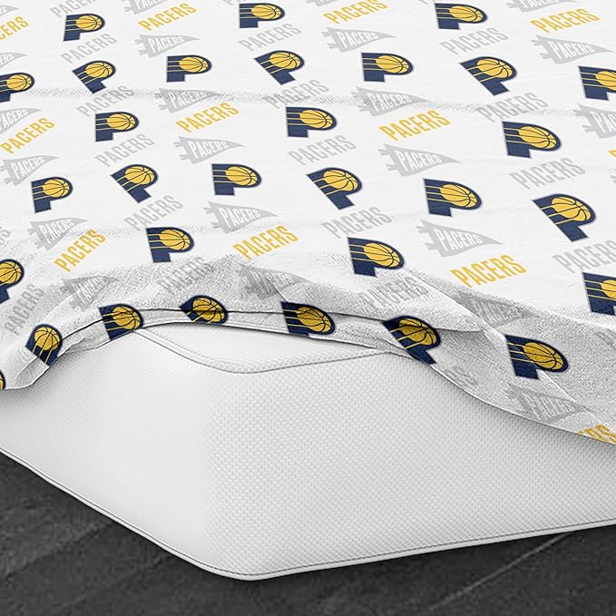 Northwest Officially Licensed Indiana Pacers NBA Twin Size Sheet Set – Soft Team Logo Bedding for Dorms, Bedrooms, Fan Caves & Game Day Style