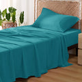 Bedsure Cooling Sheets Twin, Rayon Derived from Bamboo, Breathable & Soft Twin Sheets Set, Deep Pocket Up to 16 Inches, Hotel Luxury Silky Bedding for Hot Sleepers, Turquoise