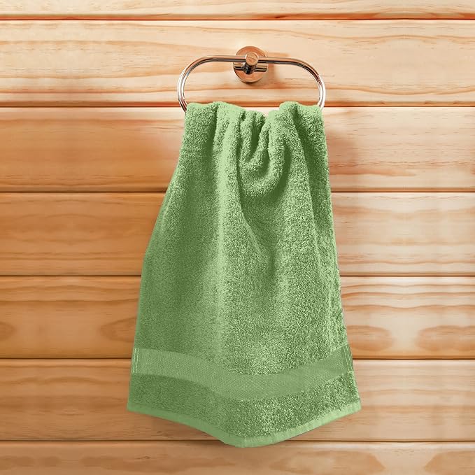 Utopia Towels, Salon Towel, Pack of 12, Not Bleach Proof, 16 by 27 Inches, Highly Absorbent Cotton Towels for Hand, Gym, Beauty, Spa, and Home Hair Care, Sage Green