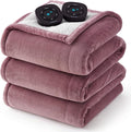Bedsure Electric Blanket King Size - Dual Control Heated Blanket King Size, Fast Heating with 10 Time Settings & 10 Heat Settings, Warm Gift for Grandma (100x90 inches, Woodrose)