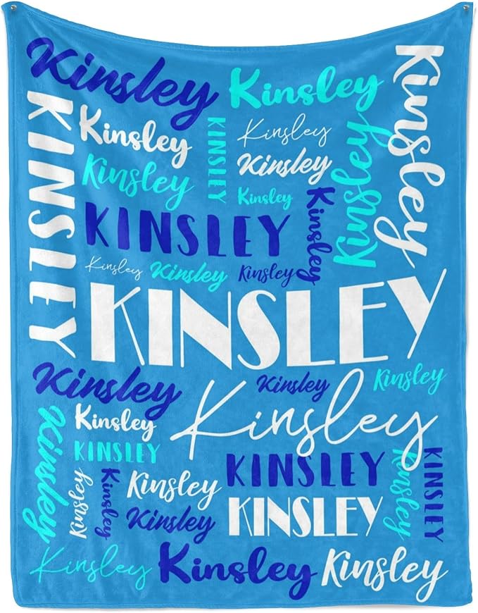 Name Blanket Personalized Blanket for Adult Kids Flannel Customize Throw Blanket Custom (Color 25, 40 x 50 Inches)