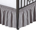 Biscaynebay Wrap Around Bed Skirts with Split Corners for Queen Beds 12" Drop, Silver Grey Adjustable Elastic Dust Ruffles Easy Fit Wrinkle & Fade Resistant Silky Luxurious Fabric Machine Washable