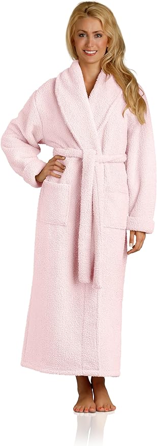 Plush Microfiber Fleece Robe | Super Soft & Warm | Lightweight | Full Length