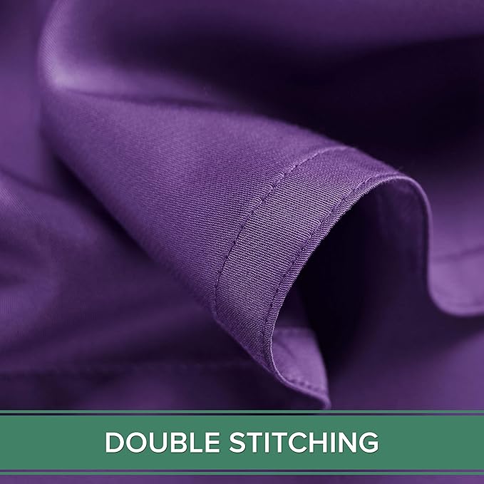 California King Sheets by Pure Bamboo, Genuine 100% Organic Viscose Derived from Bamboo Bed Sheet Set, Soft & Cooling, Double Stitching, Lifetime Quality Promise (California King, Purple)