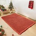 Waffle Bath Mat - Boho Bathroom Rugs Non Slip Washable, Super Absorbent & Quick Dry, Small Bath Mats Farmhouse Bathroom Decor, 18'' x 30'', Dirty Orange