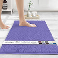 MAYSHINE Plush Shaggy Chenille Bath Mat | Extra Soft, Super Absorbent, Non-Slip Bathroom Rug | Fluffy Microfiber, Area Rug Sets for Bathroom Floor, Kitchen, Living Room | 24"x17" | Lavender