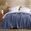 Madison Park King Size Blanket, 70% Rayon Bamboo-Based, 30% Cotton, Breathable for Hot Sleepers Menopause, Ultra Soft and Snag-Resistant, Summer Blanket for Bed or Couch, King 108"x90", Navy