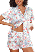 Ekouaer Pajamas for Women Set Silk Satin Pjs Shorts Sleepwear 2 Piece Loungewear S-XXL