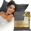 Luxury Bath Pillow for Tub - Thick and Comfortable Bathtub Pillow Support for Head and Neck and Back - Washable Quick-Drying Bath Pillows - Bath Cushion for Home Spa - Fits Any Bathtub - Dark Gray