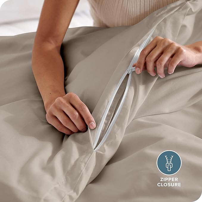 Bare Home Bedding Duvet Cover Extra Long Size - Premium 1800 Super Soft Collection - Lightweight, Cooling - Soft Breathable Bedding Duvet Cover (Twin/Twin XL, Khaki)