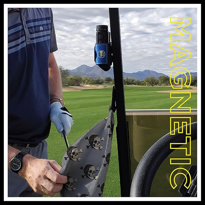 STICKIT The Original Magnetic Golf Towel with Gray Skulls | Top-Tier Microfiber Golf Towel with Deep Waffle Pockets | Industrial Strength Magnet for Strong Hold to Golf Carts or Clubs