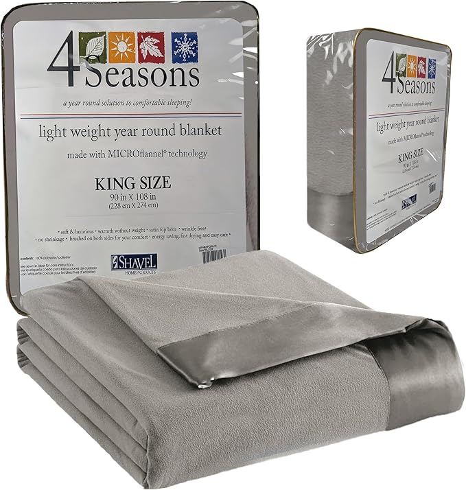 Thermee Micro Flannel King Size Blankets, Lightweight All Seasons Cozy Blanket, Throw Blankets for Home and Living Room, Comfy & Soft Blanket for Couch, Machine Wash, No Pilling - Slate Grey
