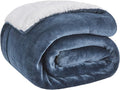 Bedsure GentleSoft Sherpa Fleece Throw Blanket for Couch - Thick and Warm Throw for Women and Men, Soft Fuzzy Plush Blanket for Winter, Slate Blue, 50x60 Inches