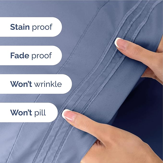 Twin XL Size 3 Piece Sheet Set - Extra Soft, Breathable & Cooling - Hotel Luxury Durable Bed Sheets for Women & Men - Deep Pockets, Easy-Fit & Wrinkle-Free - Dusty Purple Oeko-Tex