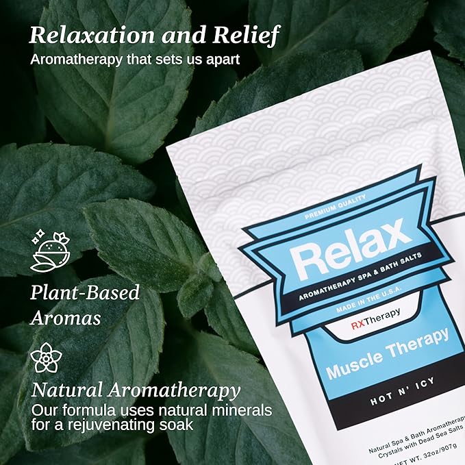 Relax Spa & Bath, Epsom & Dead Sea Salts, Aromatherapy Bath Salts for Hot Tub, Bath, or Spa, Infused with Magnesium, Muscle Therapy