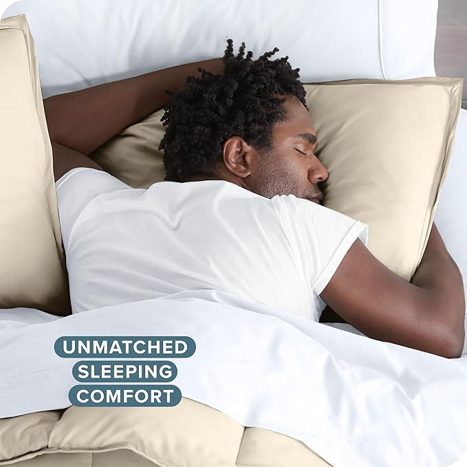 Bare Home Bedding Duvet Cover Queen Size - Premium 1800 Super Soft Collection - Lightweight, Cooling Duvet Cover - Soft Breathable Bedding (Queen, Sand)
