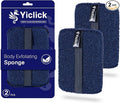 Yiclick Exfoliating Body Scrubber Exfoliator 2 Pack - Exfoliating Sponge, Shower Bath Sponge Loofah with Handle, Body Scrub Lufas Washcloth Net Brush, Dead Skin Remover for Body(Rectangle)