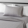 Amazon Basics Lightweight Super Soft Easy Care Microfiber 3-Piece Bed Sheet Set with 14” Deep Pockets, Twin, Gray Arrows-4 Pack, Printed