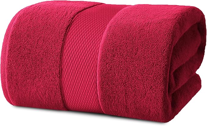Infinitee Xclusives – Luxury Bath Sheets Towels – 1 Pack 600 GSM (35X70 Inches) – 100% Ring Spun Cotton Large Bath Towels for Bathroom (Burgundy, Bath Sheets - Pack 1)