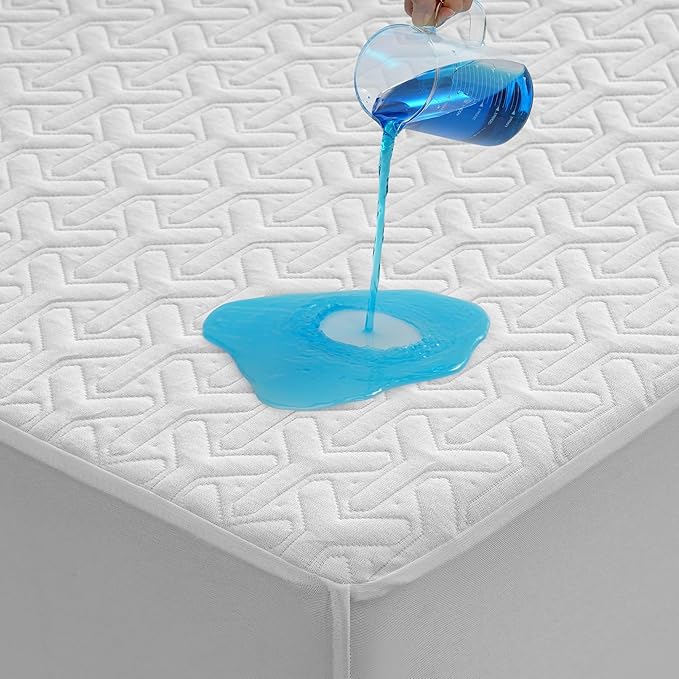 Premium Twin Size Mattress Protector Waterproof HN Cooling Bed Mattress Cover College Dorm Single Breathable 5D Air Fabric Fits Up 8-21 Pocket Vinyl Free Anti Slip and Wear-Resistant(3-in-1, Twin)