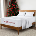 Mellanni Extra Deep Full Sheets - 4 PC Iconic Collection Bedding - Hotel Luxury, Ultra Soft, Cooling Bed Sheets - Wrinkle, Fade, Stain Resistant (Full, White)
