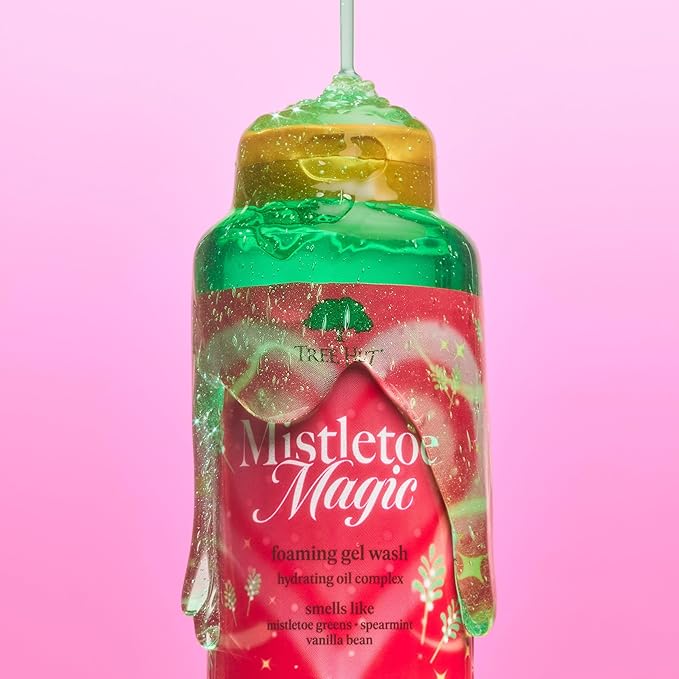 Tree Hut Mistletoe Magic Foaming Gel Wash, Moisturizing & Hydrating Body Wash with Shea Butter, Cleanses Skin Leaving It Soft & Fresh, Holiday Gift & Stocking Stuffer, 18 fl oz