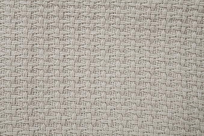 HILLFAIR 100% Combed Cotton Blanket– Twin Bed Blanket– Soft Cozy Warm Multipurpose Throws for Luxury Home Decor– 66 x 90 inch Twin XL Size Cotton Blankets for Beds- Bed Blankets for All Season- Sand