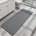 Bath Mat,Ultra Thin Bathroom Runner Rugs,Large Bath Mats for Bathroom,Quick Dry,Non-Slip,Machine Washable,Low Pile,Bath Rug,Shower Outside,Sink,Home Decor Accessories.Dark Grey,1'9"x3'11"（21x47inch）