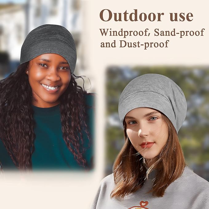 OLESILK 100% Mulberry Silk Bonnet for Sleeping Women, Silk Hair Wrap for Sleeping, Silk Sleep Bonnet for Women&Men, Real Silk, Not Satin, Light Grey