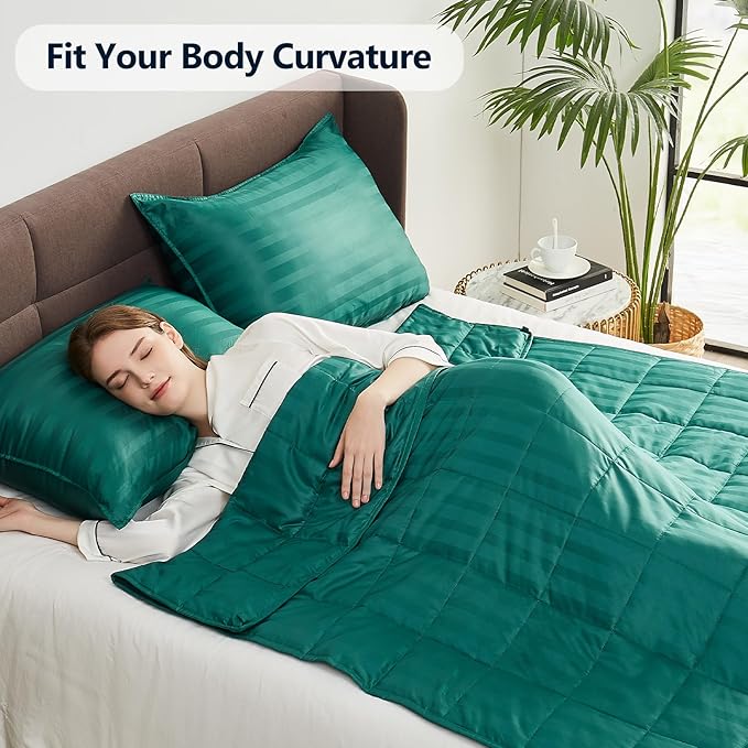 Weighted Blanket Queen Size (60"x80" 20lbs),Ultra Soft and Cozy Cooling Weighted Blanket Queen Size for Adult,Heavy Blanket with Machine Washable Soft Blanket, Green