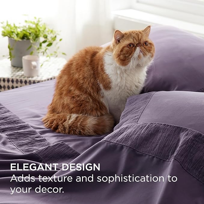 Bedsure Full Size Bed Sheets - 4 Pieces Soft Full Sheet Set - Breathable & Cooling - Hotel Luxury - Easy Care Polyester Microfiber Bedding for Women, Men, Dusty Purple