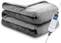 Electric Blanket Full 72"x84" Heated Electric Blankets 10 Heating 12 Time Settings Levels 8 Hours Auto Off Fast Heating and Overheat Protection ETL Certified Machine Washable,Light Grey